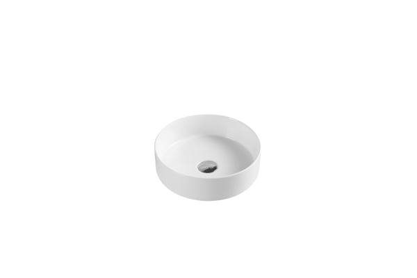 Spin 35 High Gloss White Above Counter Round Basin