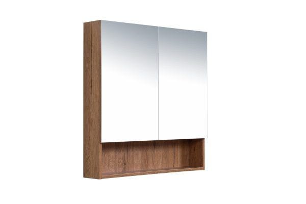 Woodgrain Shaving Cabinet with Shelf 600mm