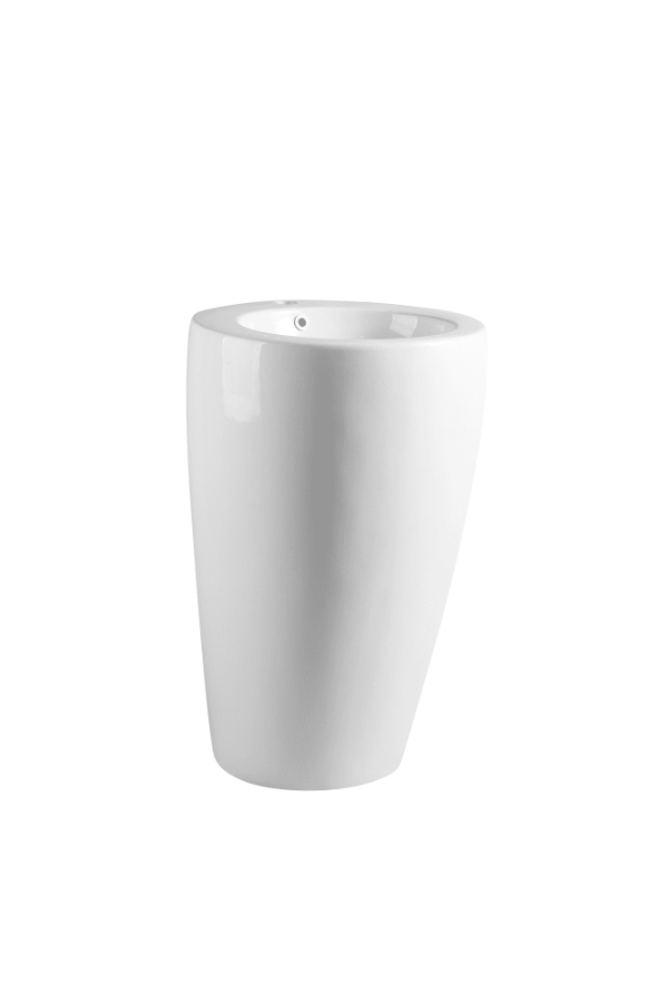 Zento 55 High Gloss White Freestanding Ovular Pedestal Basin