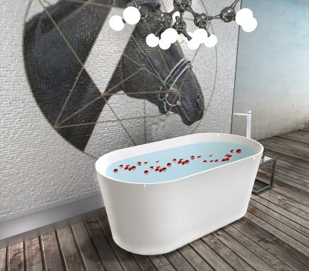 Iseo 1300mm Ultra-Slim Freestanding Gloss White Bathtub