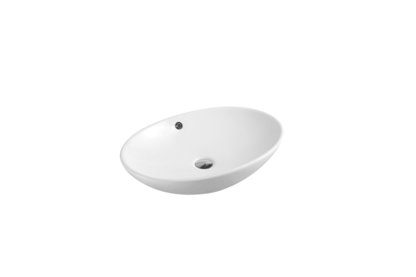 Boat 59 High Gloss White Oval Above Counter Basin