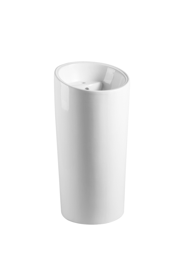 Zento 45 High Gloss White Freestanding Round Pedestal Basin
